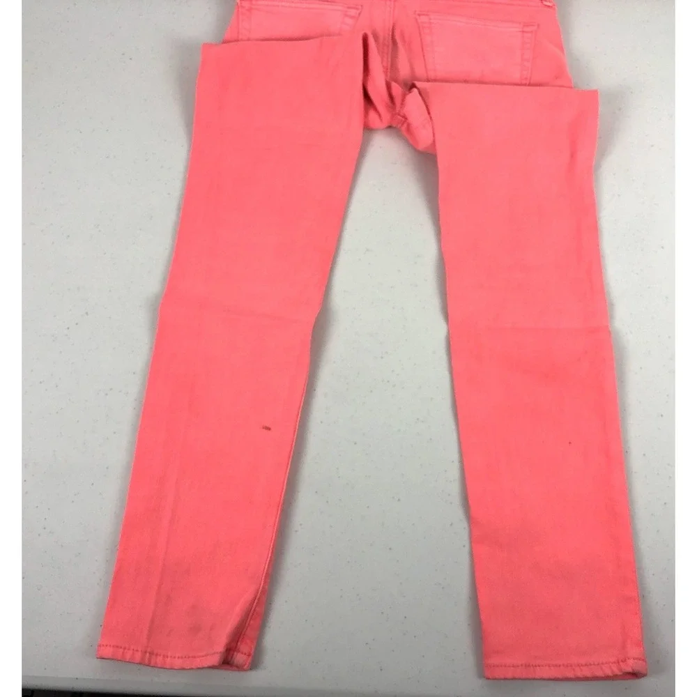 Adriano Goldschmied Womens 25 X 27 Jeans Pink The Stevie Ankle Slim Straight Leg